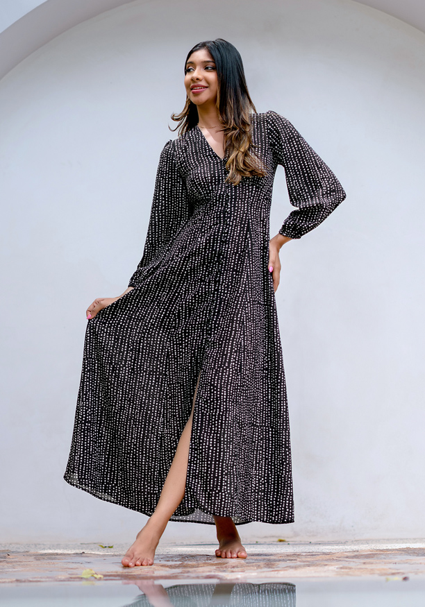 ADLIEDH BLACK PRINTED DRESS